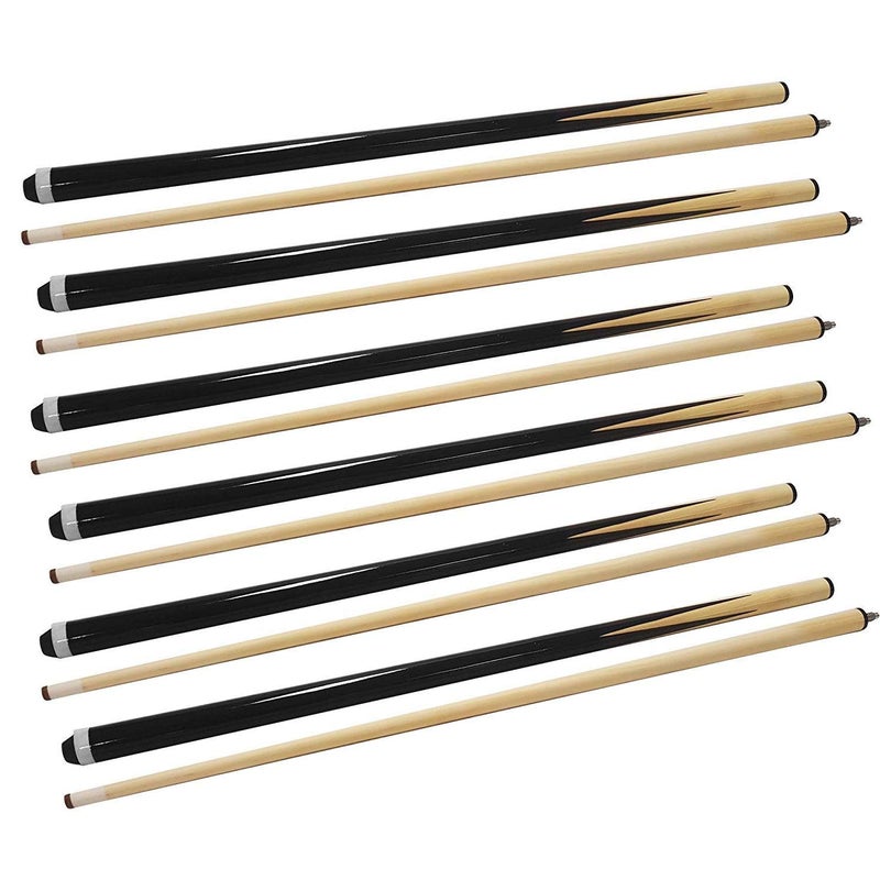 ISPiRiTo Pool Sticks Billiard Cues 2-Piece 58 Inch Pool Table Sticks 19 oz 13mm Glue-on Tips Hardwood Wooden Pool Cues Stick Set of 6 - Image 1